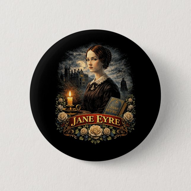 Jane Eyre 2 Inch Round Button (Front)