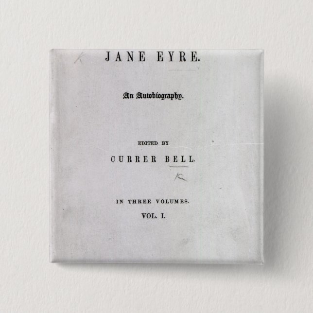 Jane Eyre' 2 Inch Square Button (Front)