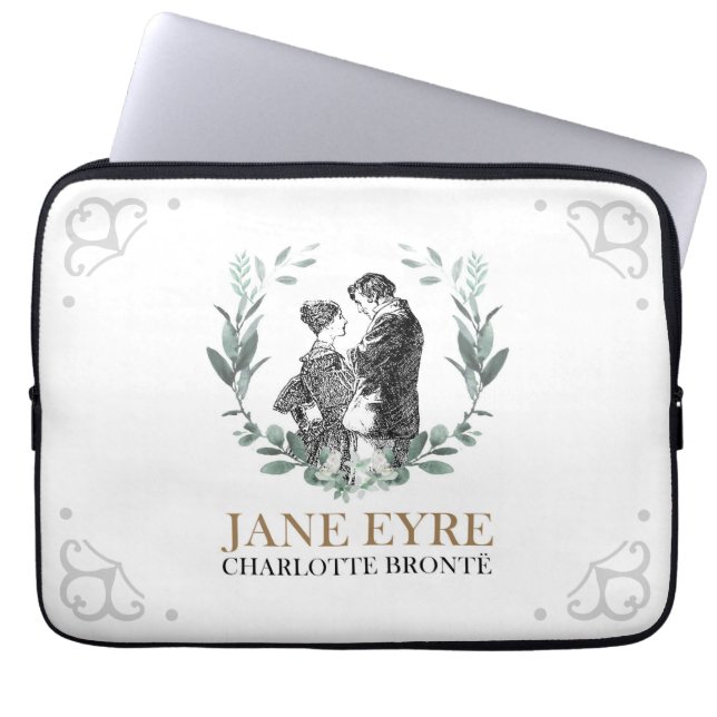 Jane Eyre and Edward Rochester with Wreath Laptop Sleeve (Front)