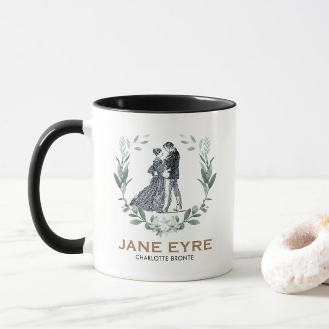 Jane Eyre and Edward Rochester with Wreath Mug (With Donut)