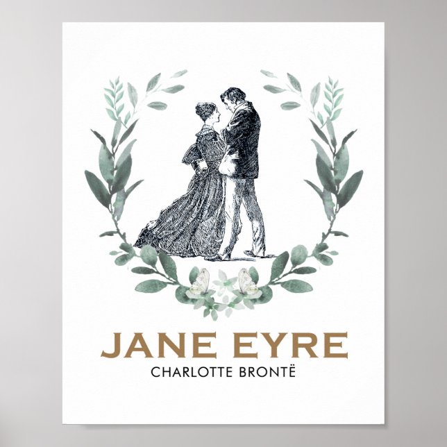 Jane Eyre and Edward Rochester with Wreath Poster (Front)