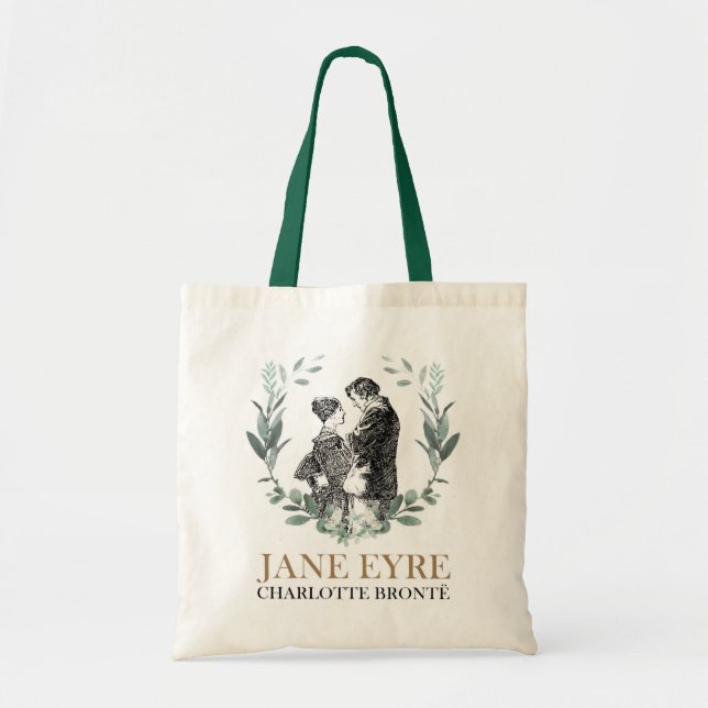 Jane Eyre and Edward Rochester with Wreath Tote Bag (Front)