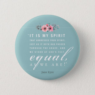 Jane Eyre - As We Are - Teal 2 Inch Round Button