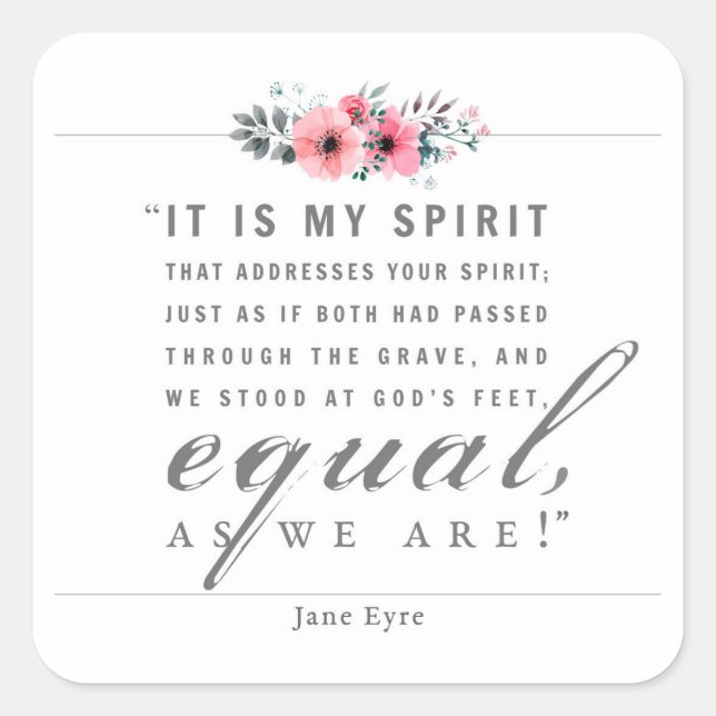 Jane Eyre - As We Are - White Square Sticker (Front)