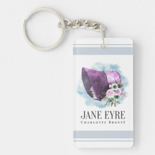 Jane Eyre Bonnet Purple Bonnet and Flowers Keychain