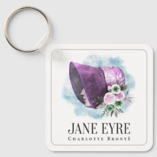 Jane Eyre Bonnet Purple Bonnet and Flowers Keychain