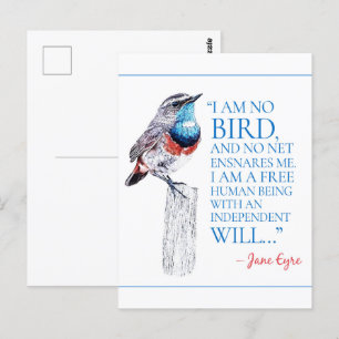 Jane Eyre - I Am No Bird - Blue Throated Bird Postcard