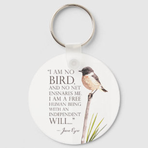Jane Eyre - I Am No Bird - Brown Bird Keychain