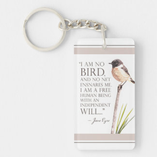 Jane Eyre - I Am No Bird - Brown Bird Keychain