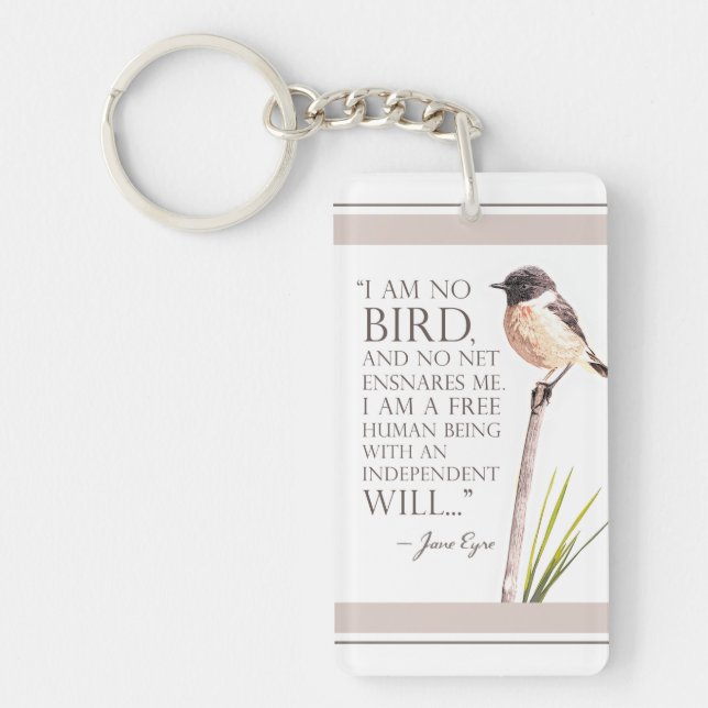 Jane Eyre - I Am No Bird - Brown Bird Keychain (Front)