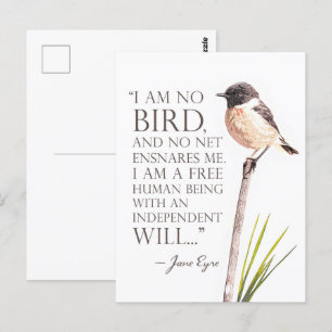 Jane Eyre - I Am No Bird - Brown Bird Postcard