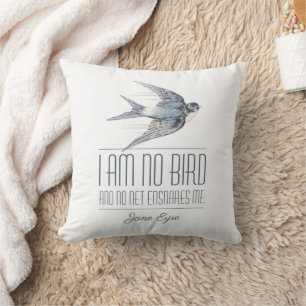 Jane Eyre - I Am No Bird - Flying Swallow Throw Pillow