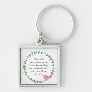 Jane Eyre I Am No Bird Quote Keychain