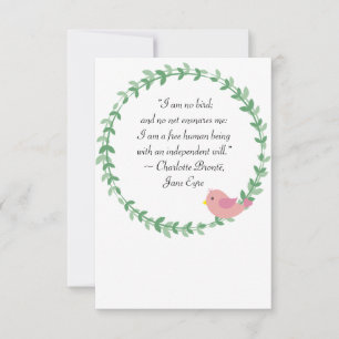 Jane Eyre I Am No Bird Quote Thank You Card