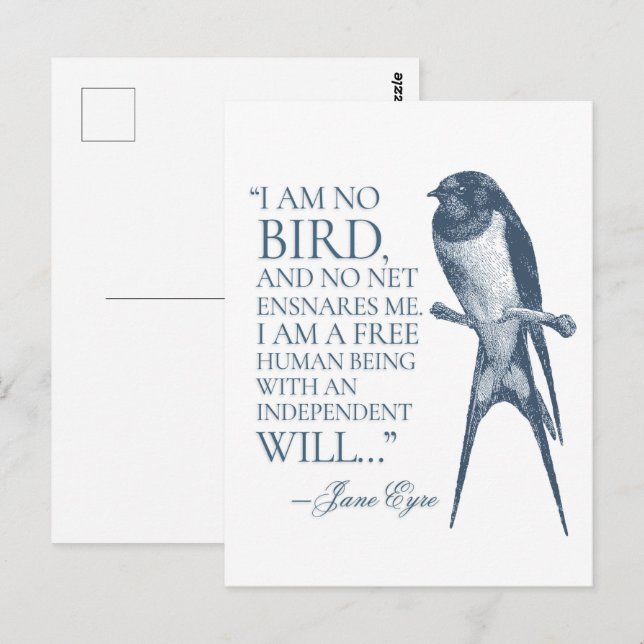 Jane Eyre - I Am No Bird - Swallow Postcard (Front/Back)