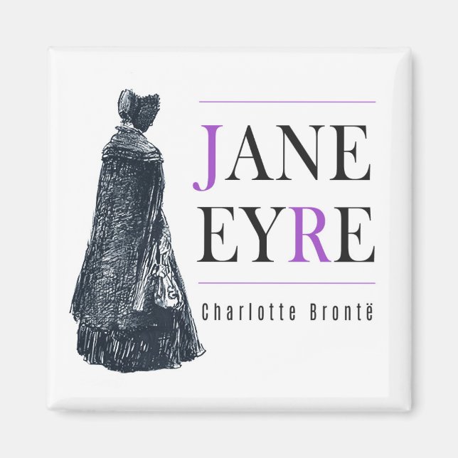 Jane Eyre in Cape and Bonnet Magnet (Front)