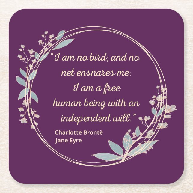 Jane Eyre Quote II - Cute Style Square Paper Coaster (Front)