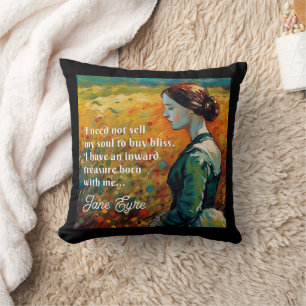 Jane Eyre Quote Monet Style Painting Throw Pillow