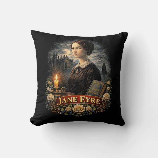 Jane Eyre Throw Pillow (Front)