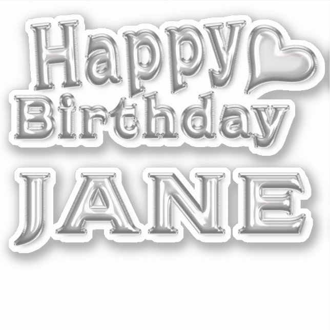 Jane Happy Birthday Autocollants (Devant)