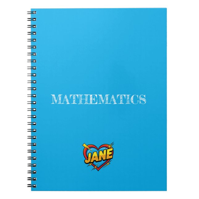 Jane Heart Blue Notebook (Front)