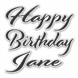 Jane Name Vorname black Sticker Geburtstag