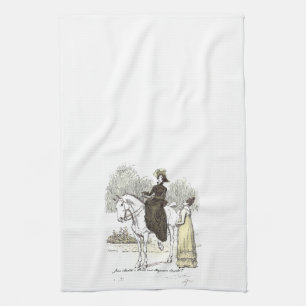Jane on Horseback - Jane Austen Pride & Prejudice Kitchen Towel