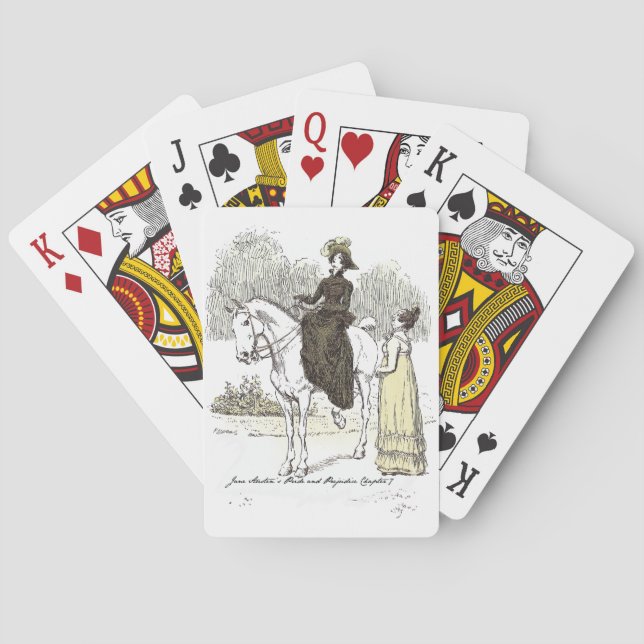 Jane on Horseback - Jane Austen Pride & Prejudice Playing Cards (Back)