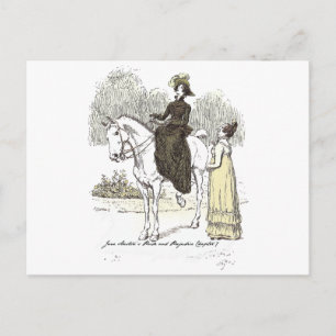 Jane on Horseback - Jane Austen Pride & Prejudice Postcard
