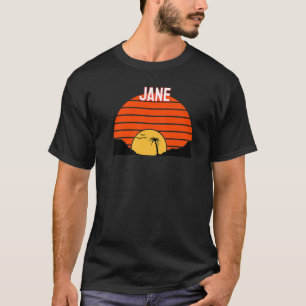 Jane Palm Tree Sunset Retro Vintage Sand Dunes T-Shirt