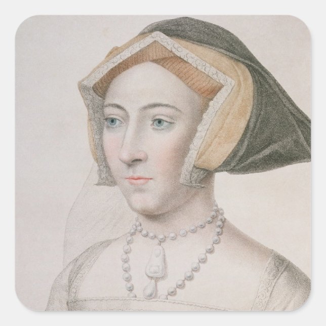 Jane Seymour (c.1509-37) engraved by Francesco Bar Square Sticker (Front)