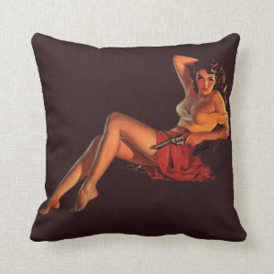 Jane With Pop Gun Throw Pillow