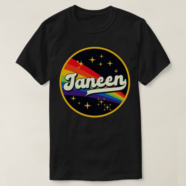 Janeen Rainbow In Space Vintage Style T-Shirt (Design Front)