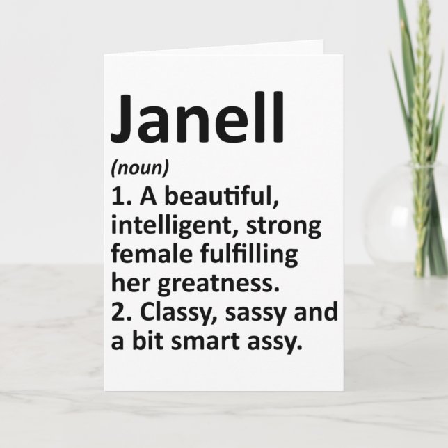 Janell Definition Personalized Name Funny Christma Card (Front)