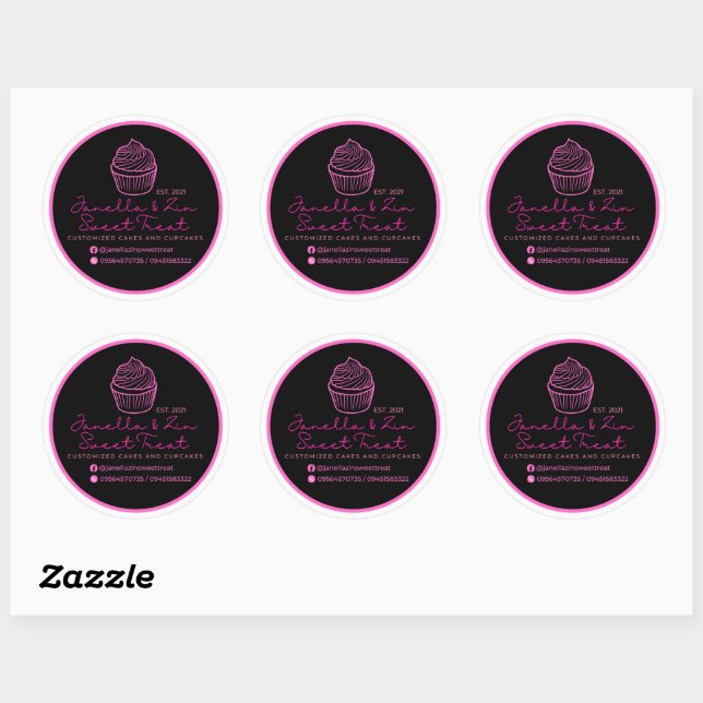 Janella&Zin Cake Logo Classic Round Sticker (Sheet)