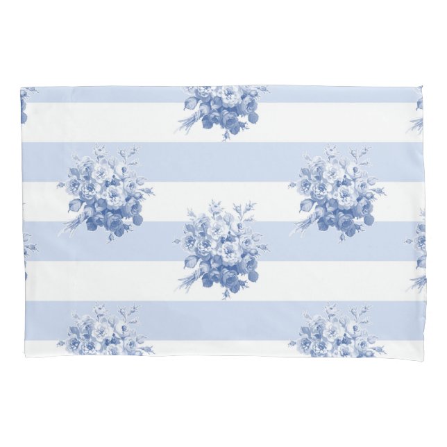 Jane's Rose Bouquet blueberry Standard pillowcase (Front)