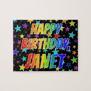 "JANET" First Name, Fun "HAPPY BIRTHDAY" Jigsaw Puzzle