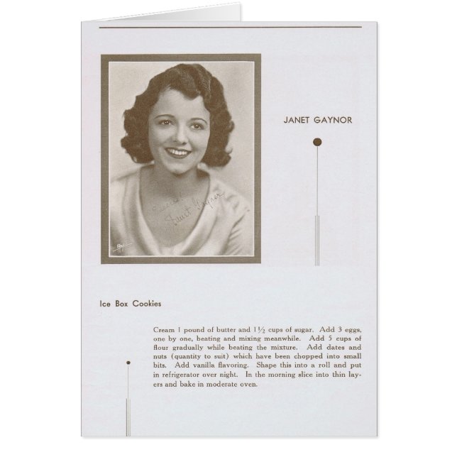 Janet Gaynor Recipe (Front)