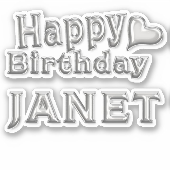 Janet Happy Birthday Autocollants (Devant)