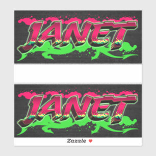 Janet Vorname Name Graffiti Aufkleber Sticker
