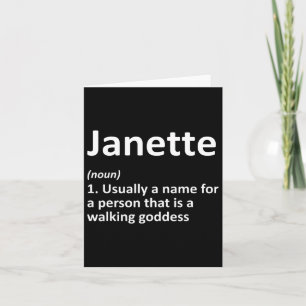 Janette Definition Personalized Name Funny Birthda Card