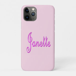 "Janette" Pink Two Toned Janette Name, iPhone 11 Pro Case