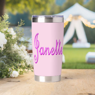 "Janette" Pink Two Toned Janette Name, Insulated Tumbler
