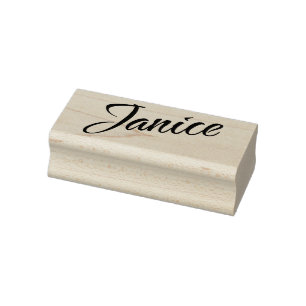 Janice name cursive decorative script font rubber stamp