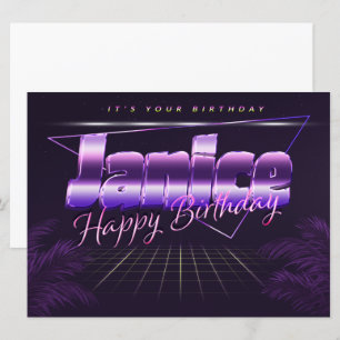 Janice Name First name pura retro card Birthday