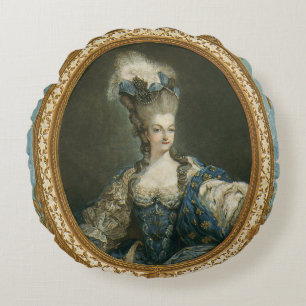 Janinet Portrait of Marie-Antoinette Fine Art Round Pillow