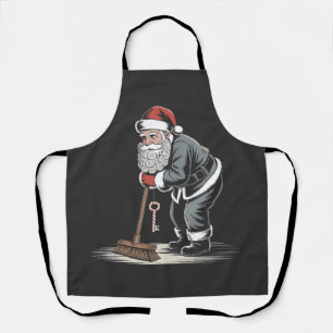 Janitor Claus Santa Christmas Custodian Xmas Apron