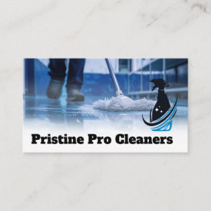 Janitor Mopping Floor Cleaners Business Card