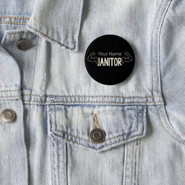 Janitor Or Caretaker Design Facility Manager 2 Inch Round Button (In Situ)