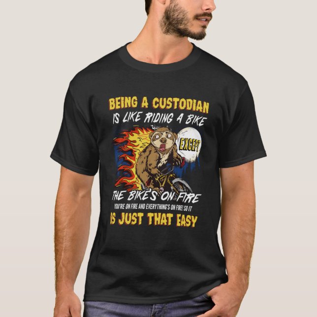 Janitor school custodian school janitor funny cust T-Shirt (Front)